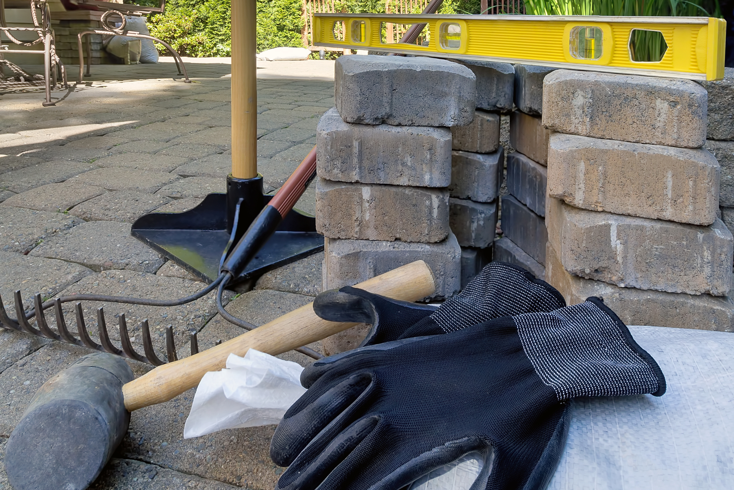 Assortment of tools and materials.