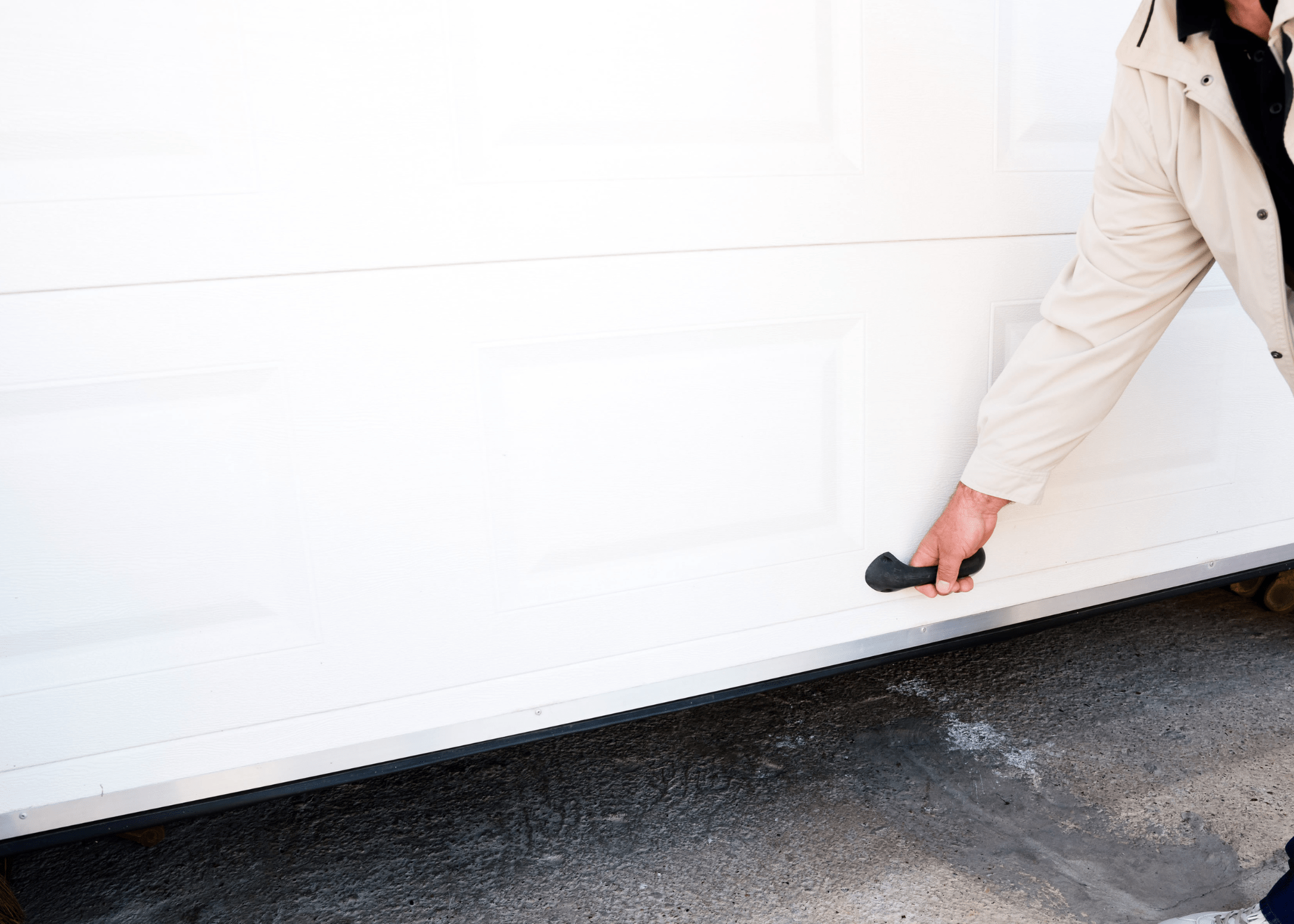 close up of a garage door from the outside