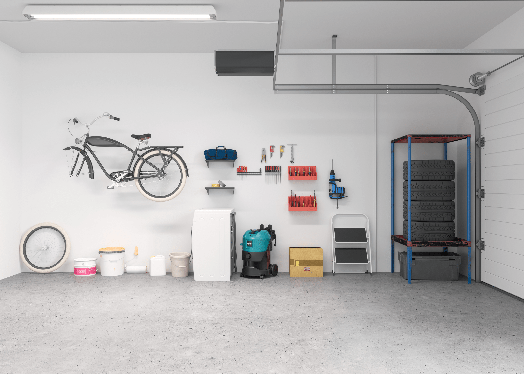 garage lighting empty clean garage