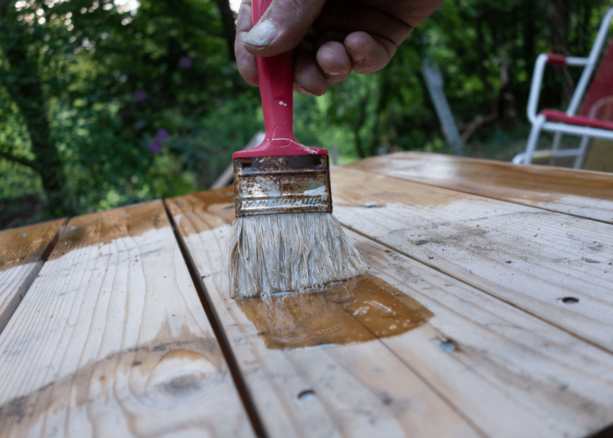 brush on wood deck brushing on tung oil