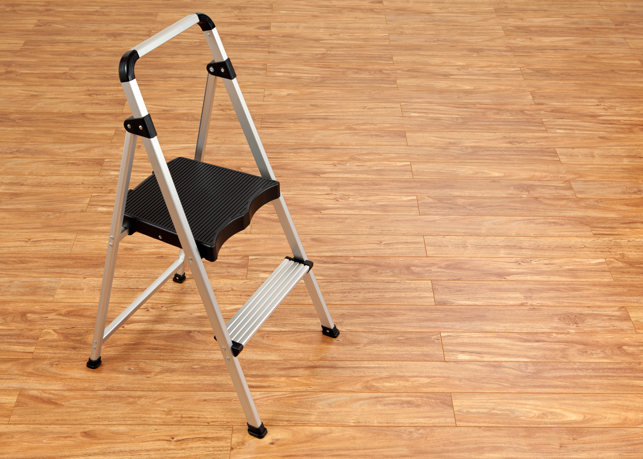 step ladder on wood floor