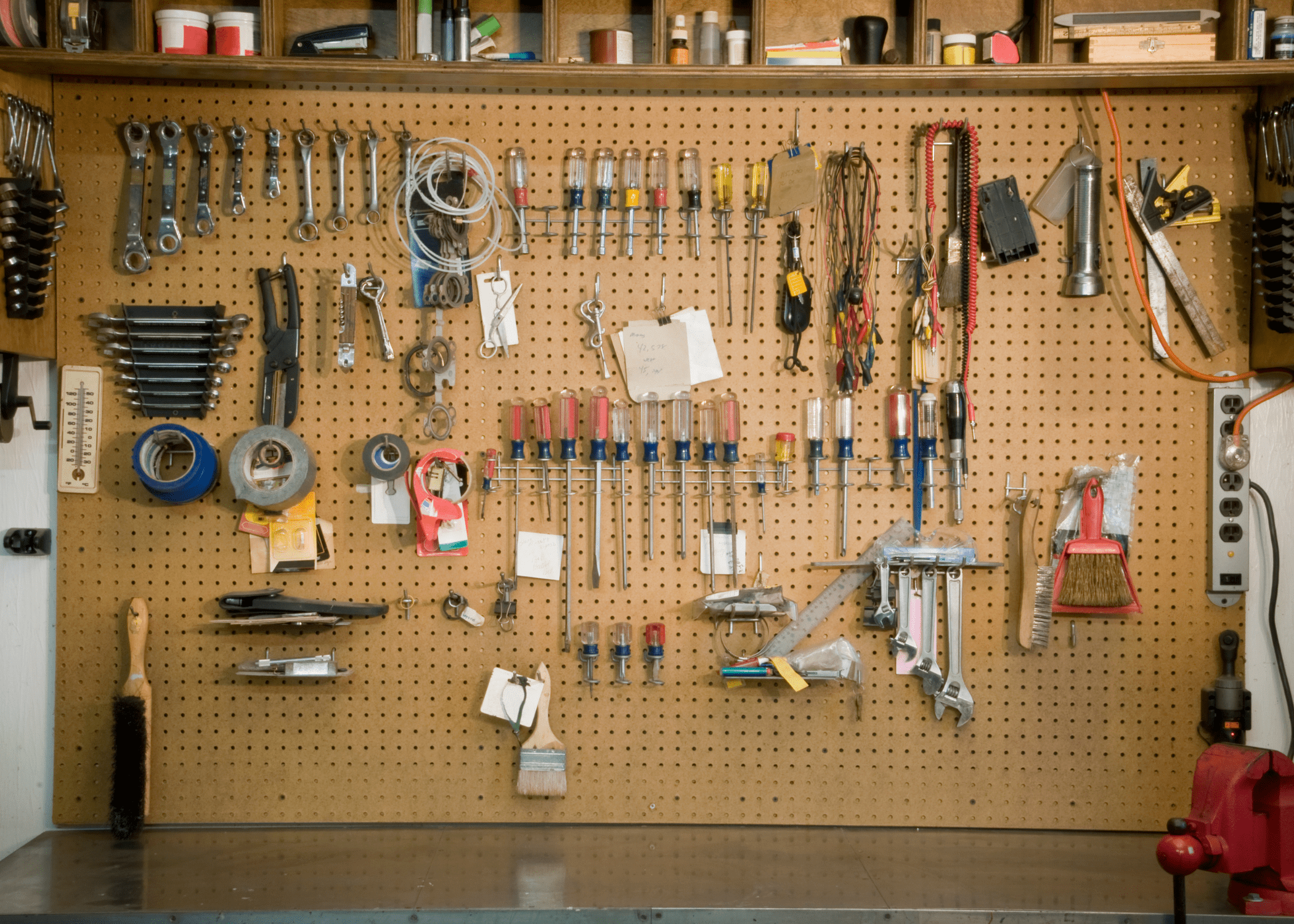 pegboard storage in garage