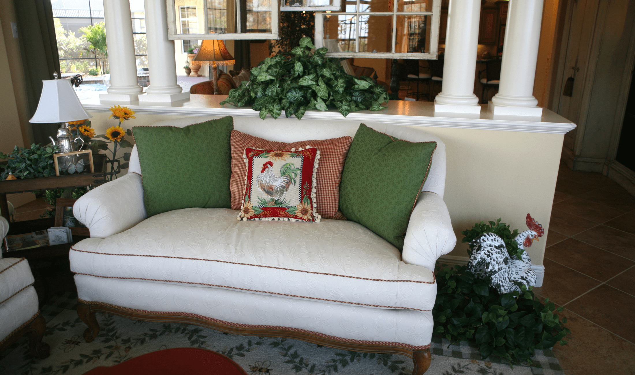 A couch in a home.