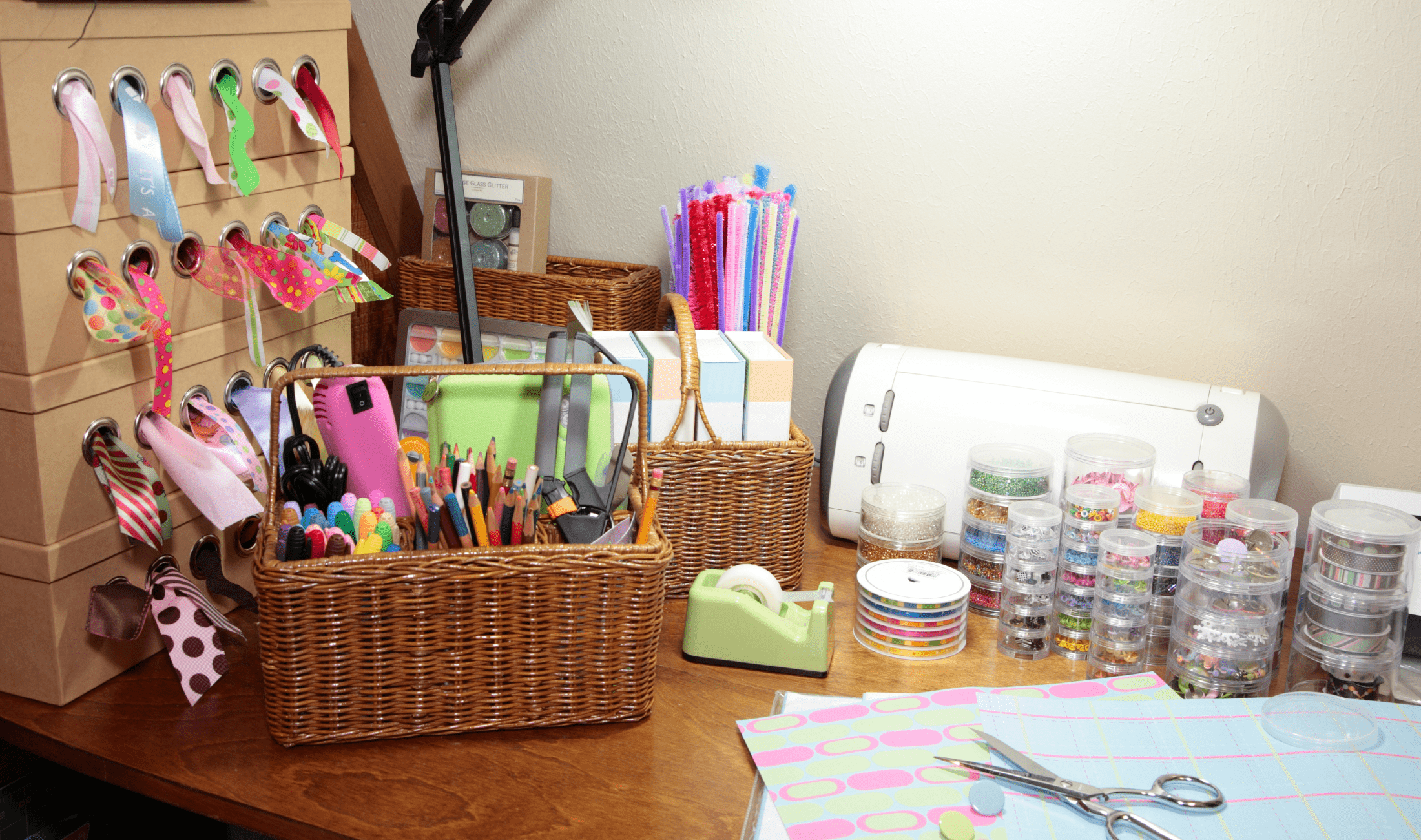 A collection of crafting materials.