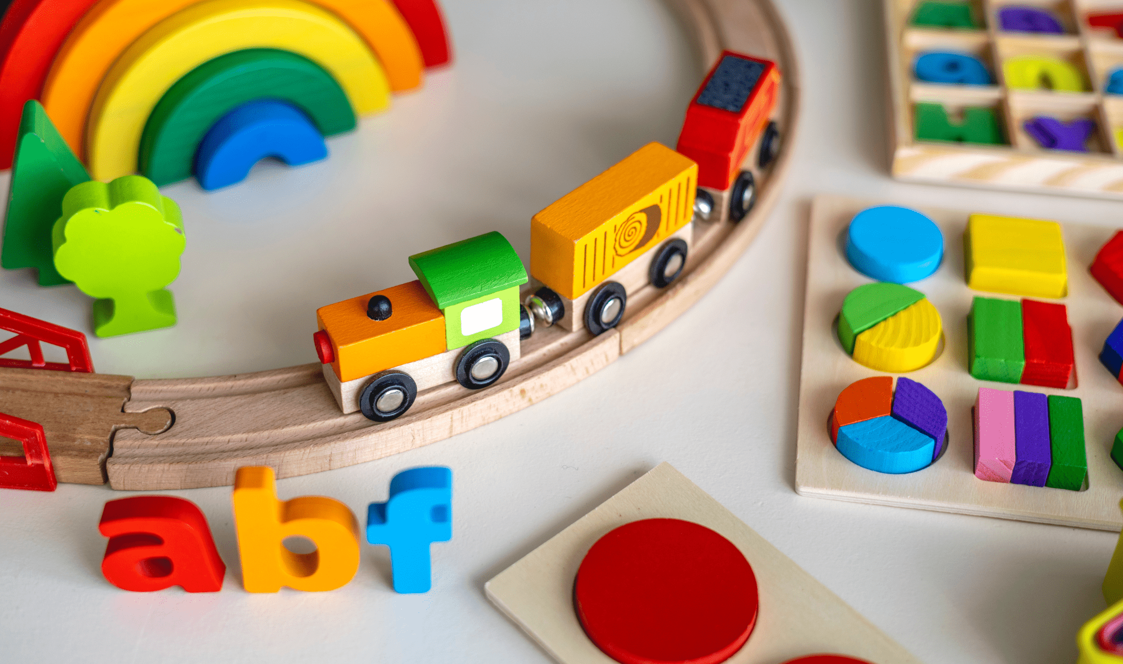 Miscellaneous wooden children's toys.