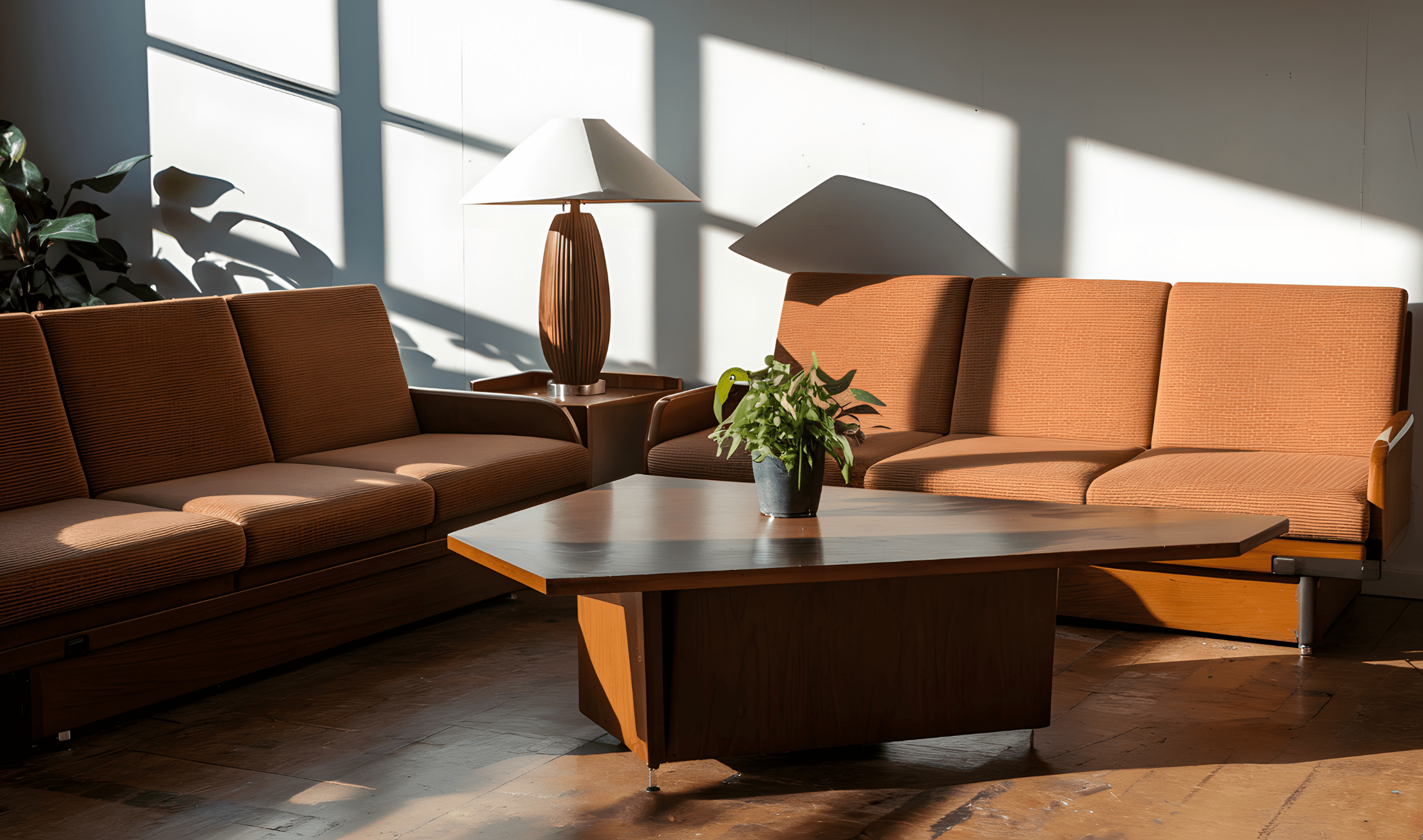 Some mid-century modern living room furniture.