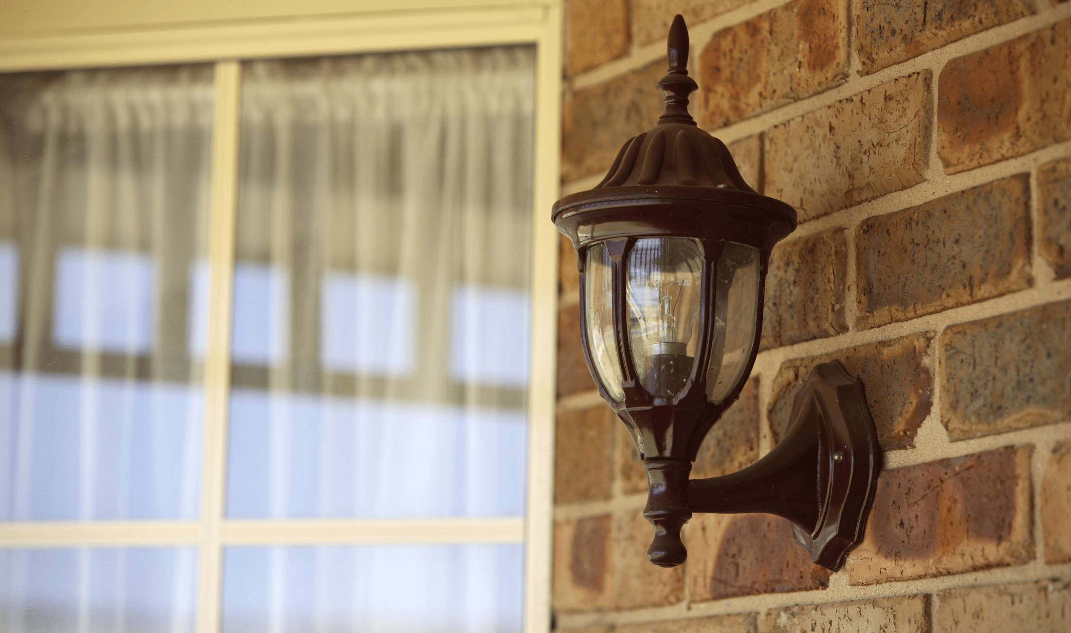 A porch light wall sconce.