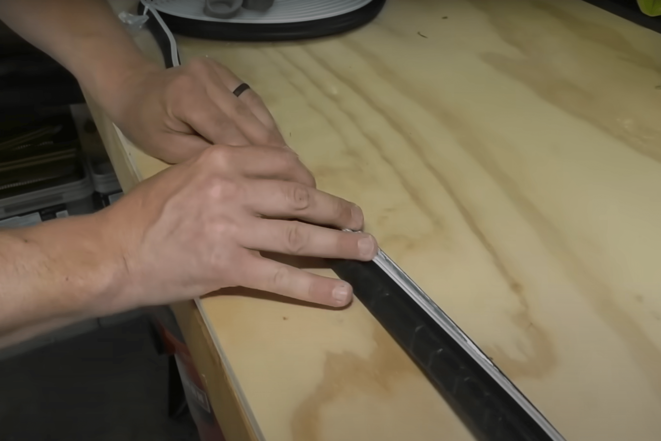 Measuring out new seal.