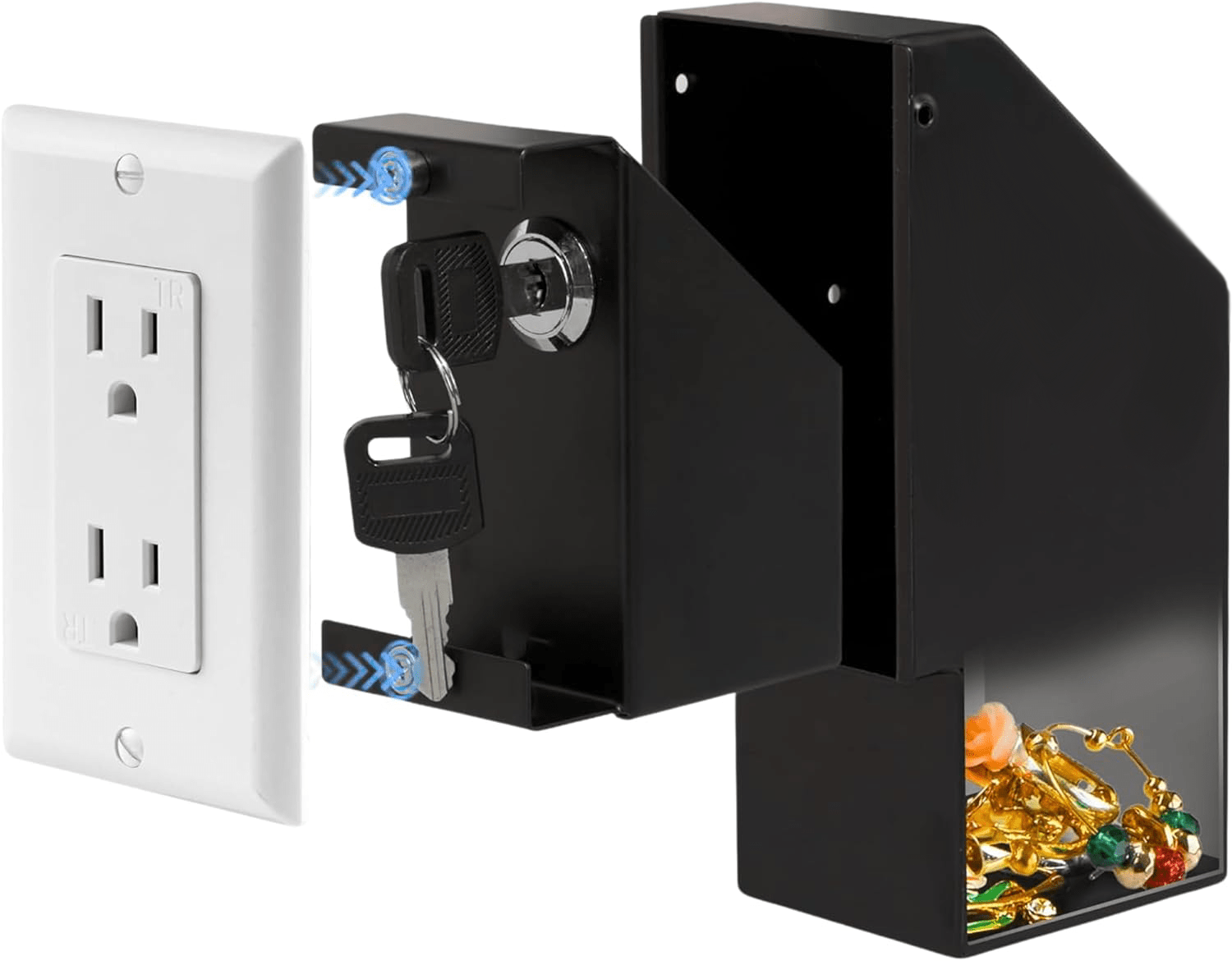 A display photo of an outlet safe product.