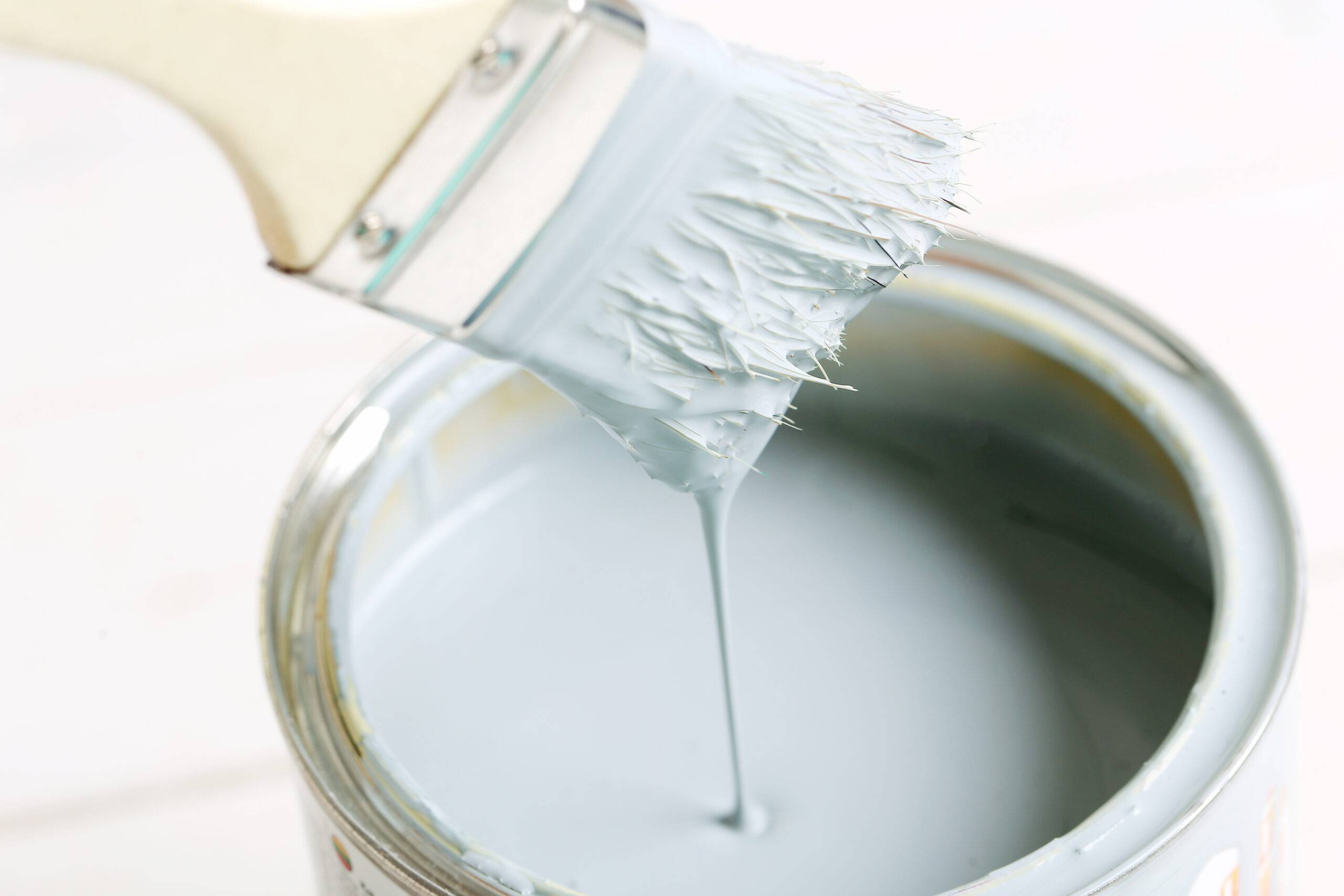 White paint on the wooden table