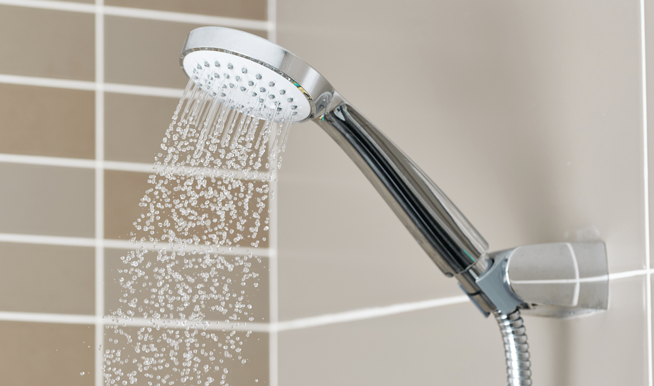 A running showerhead.