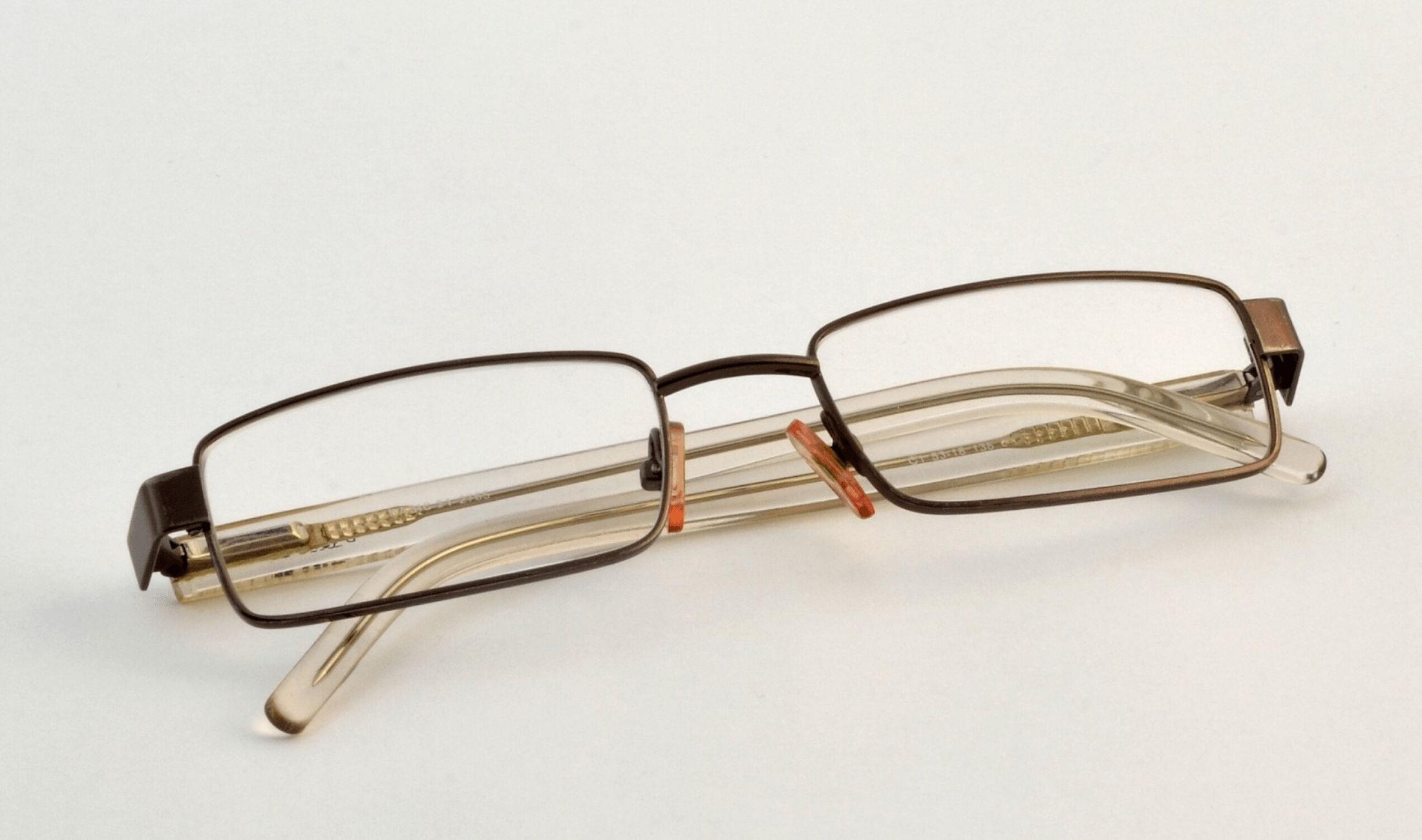 A pair of wire-framed glasses.