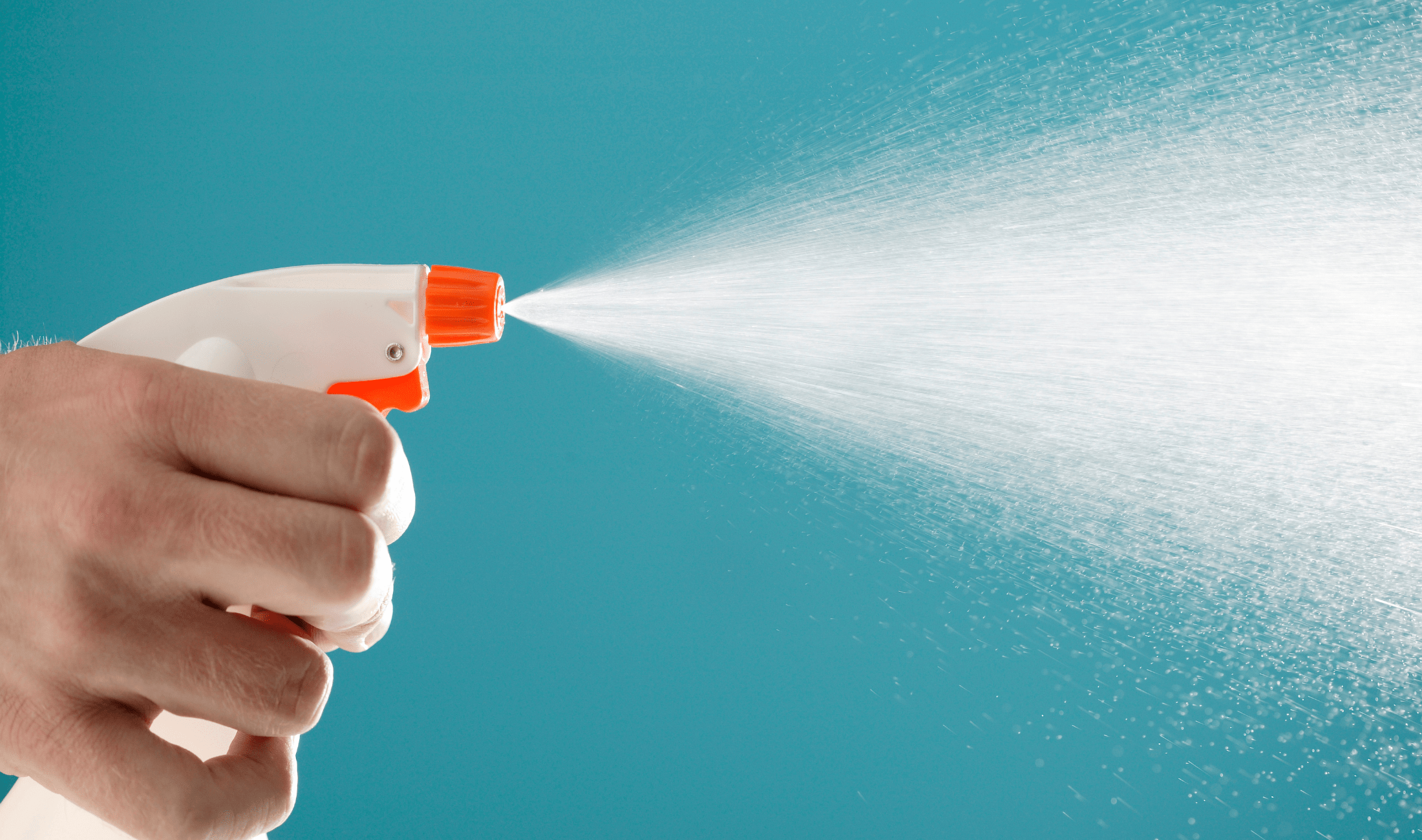 A closeup of a spray bottle being sprayed.