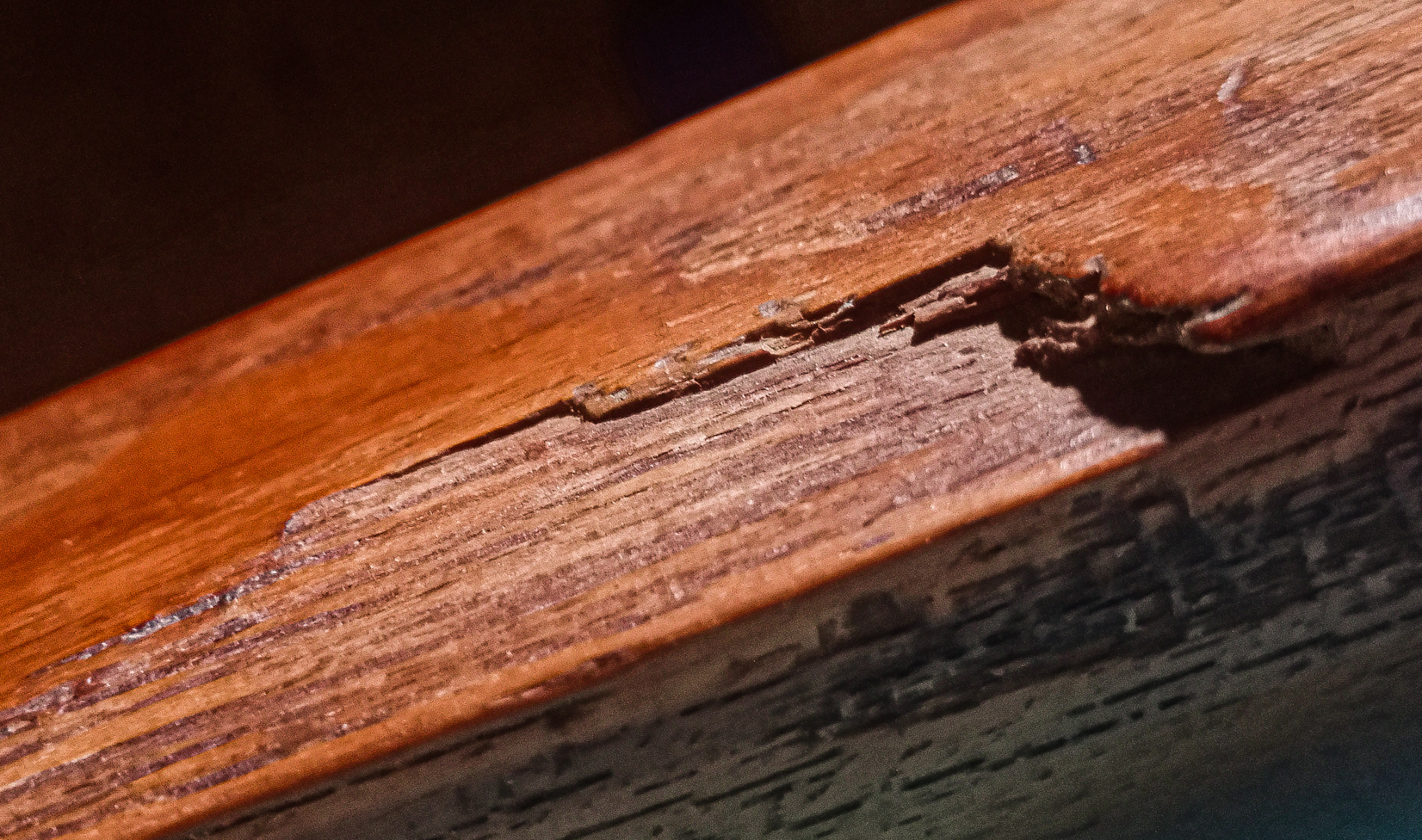 A splintered piece of wood.
