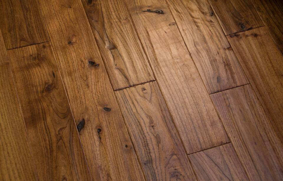 A hardwood floor.