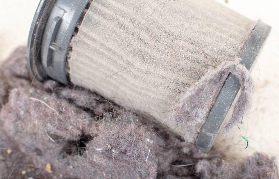 A dirty vacuum cleaner.
