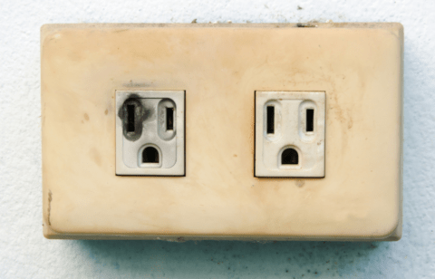 A burnt outlet