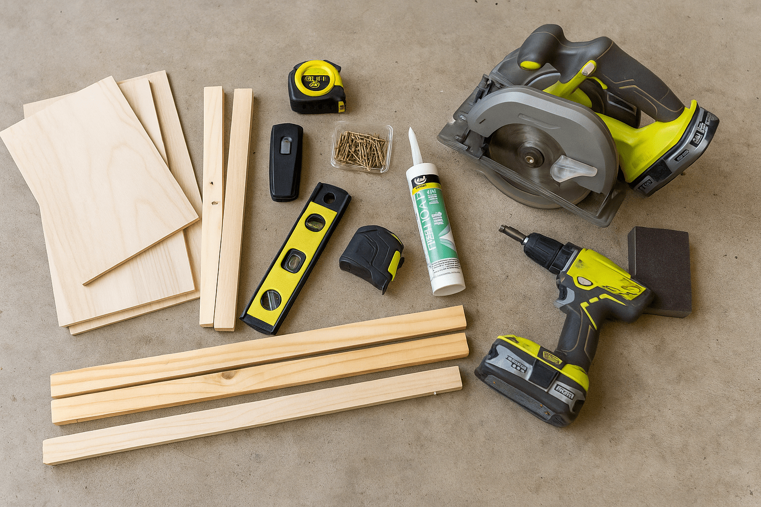 The tools needed for the project.
