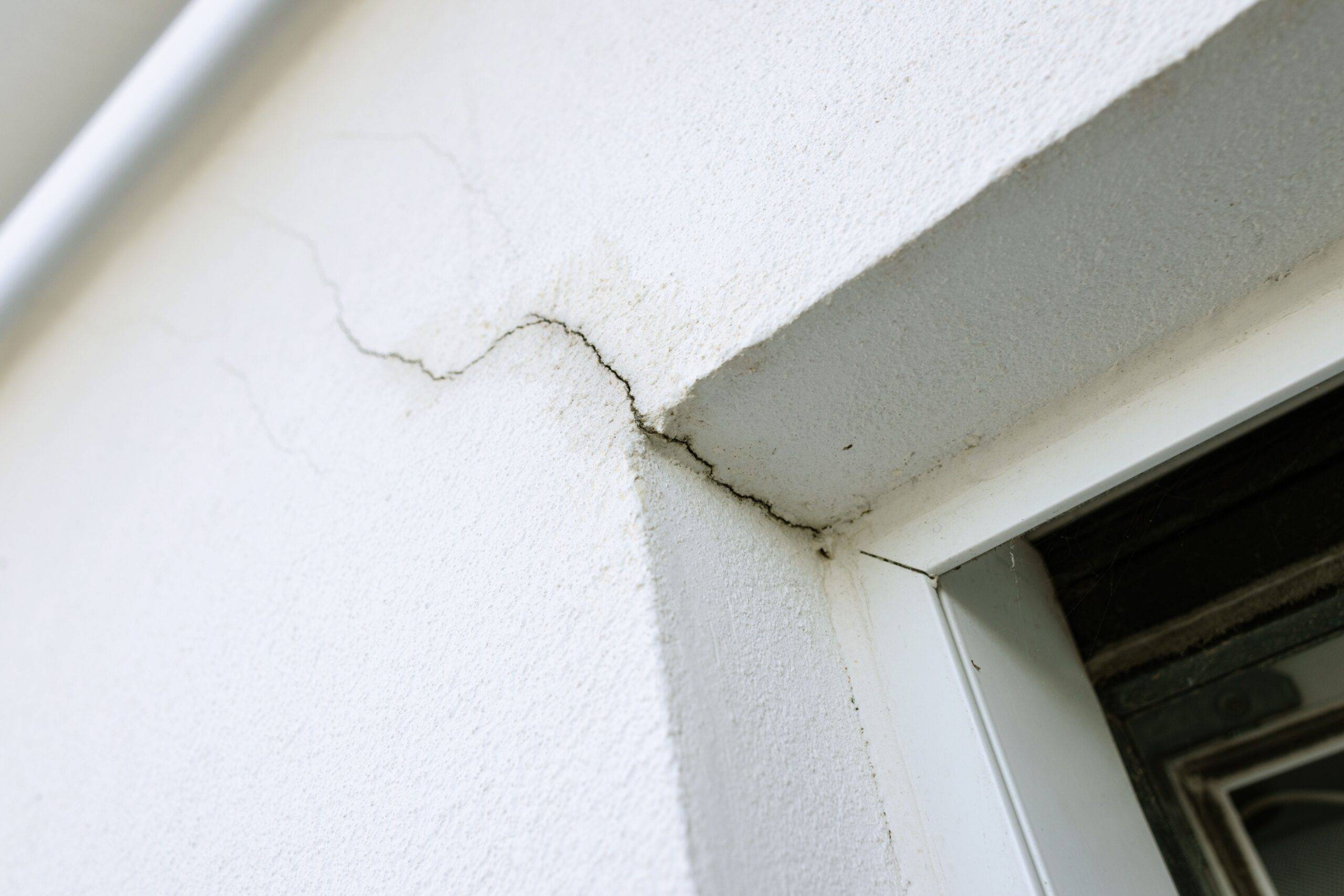 Crack in a house from the window.