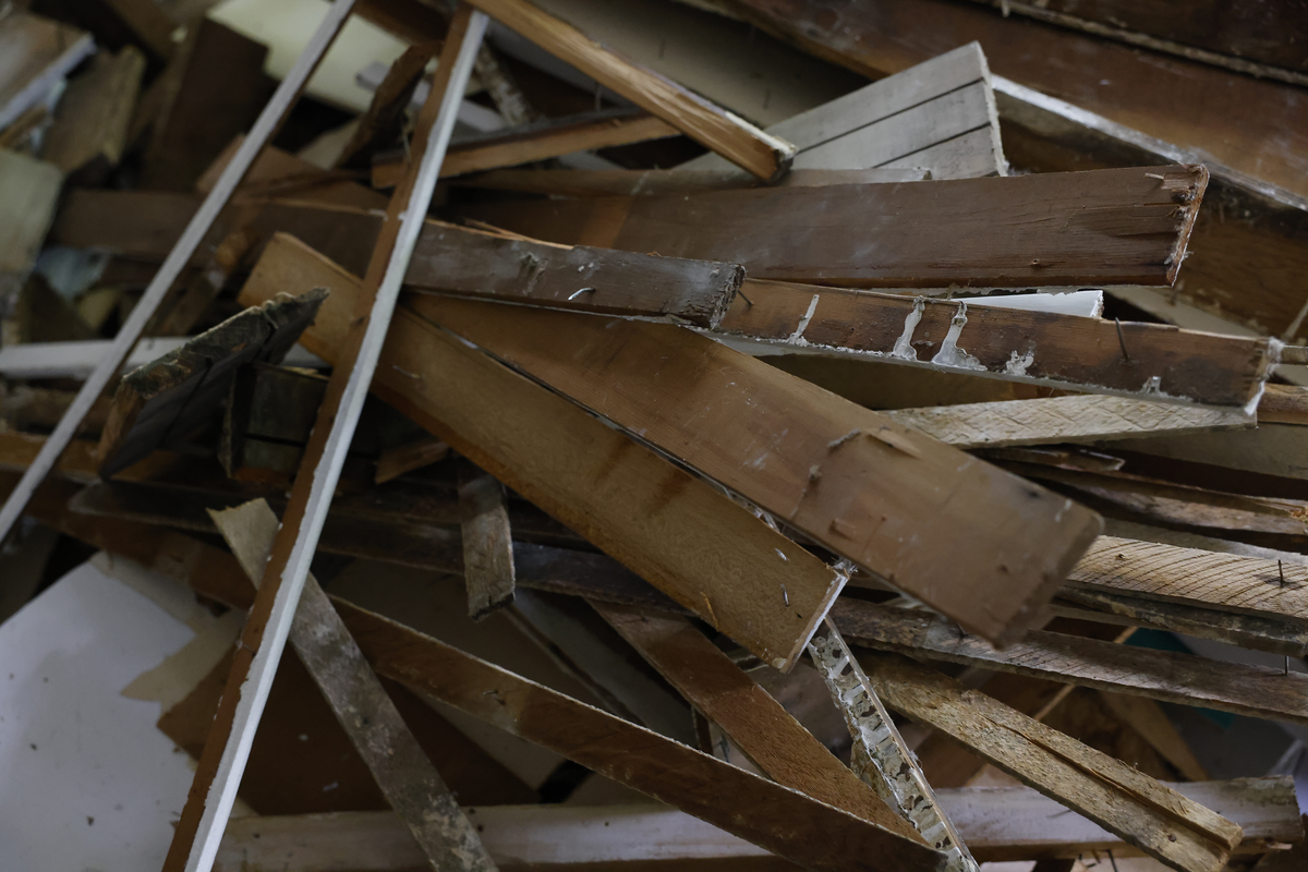An image of multiple scrap planks of wood