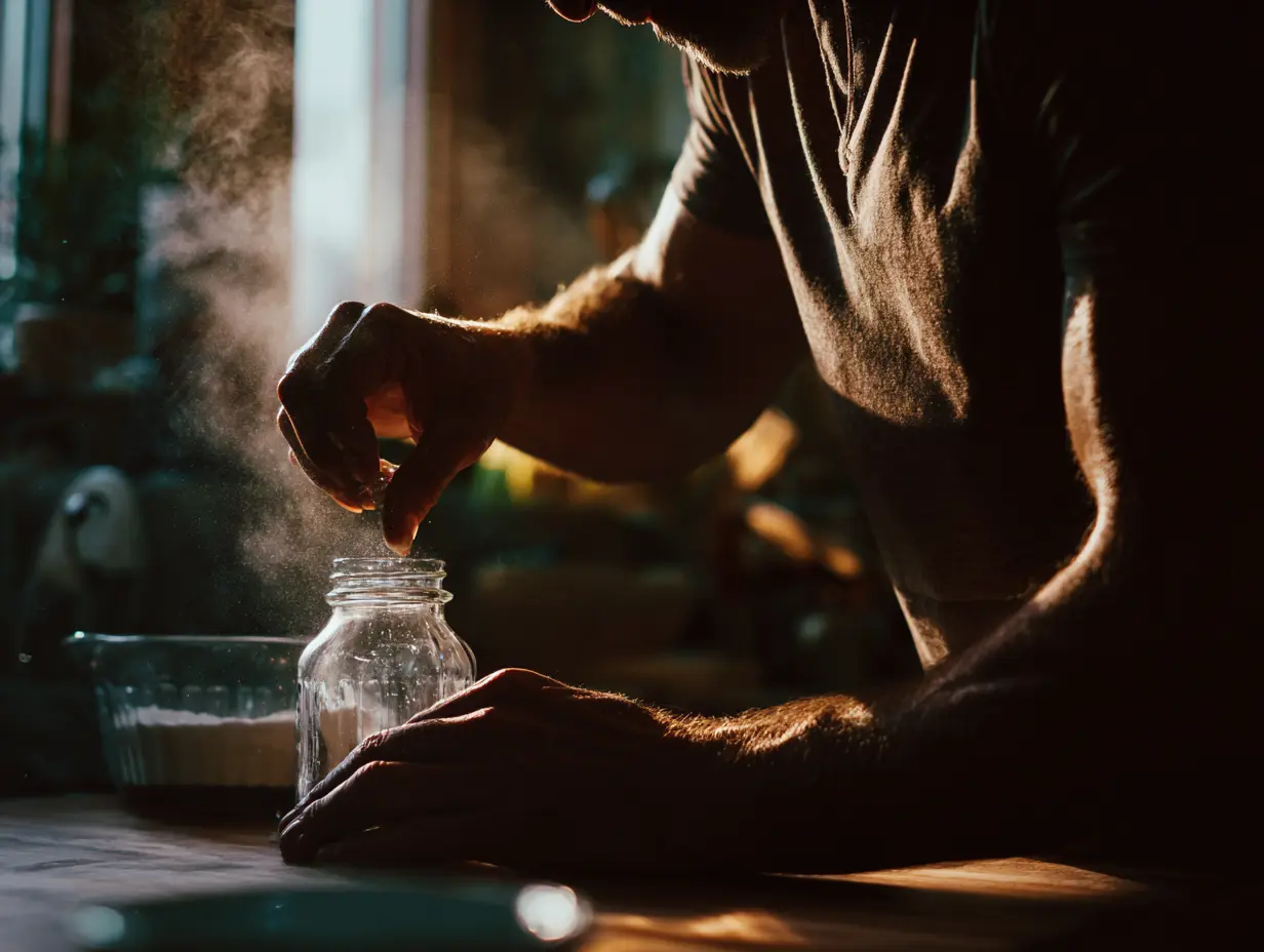 Making a DIY homemade herbicide using vinegar.