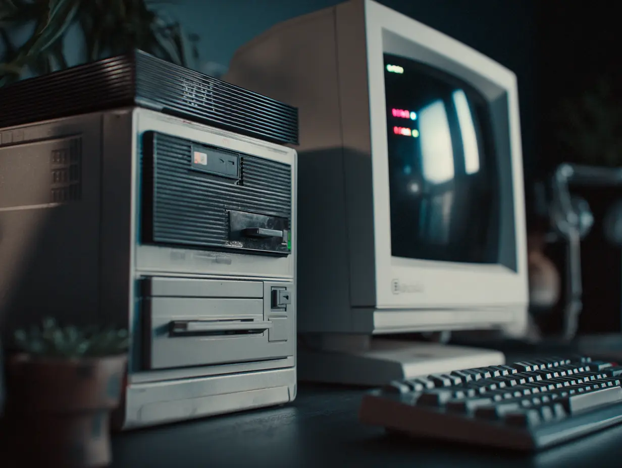 An image of an old desktop computer.