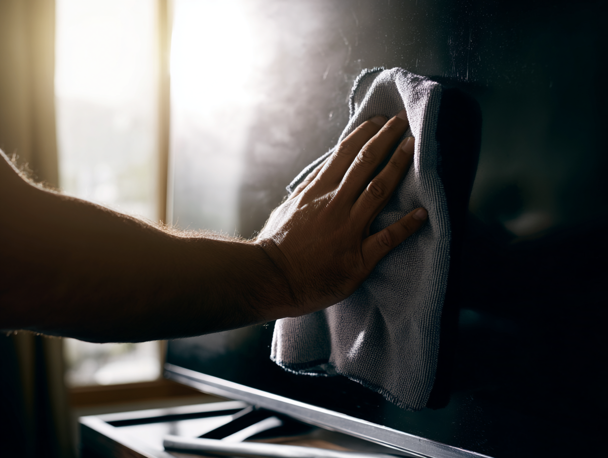 Cleaning with micro fiber cloth