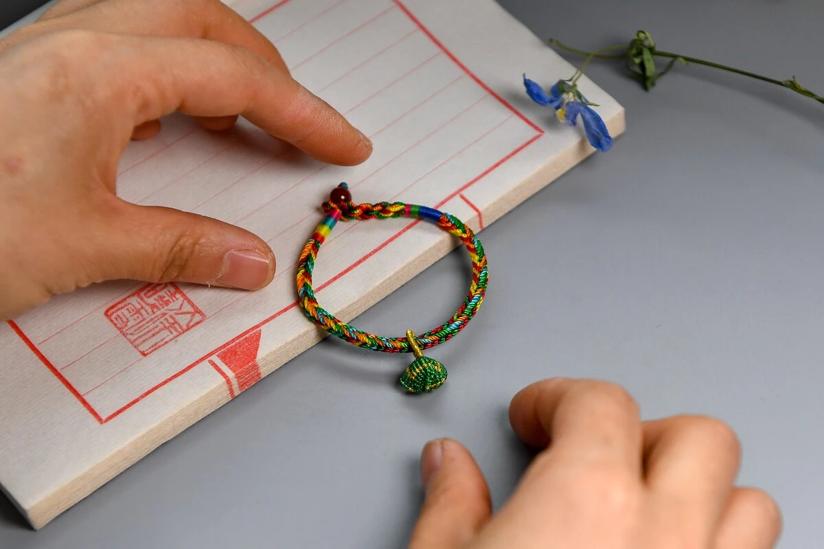 A string woven bracelet.